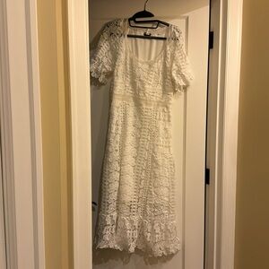 Floryday white lace maxi dress